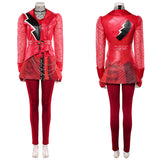Descendants Red Women Red Leather Suit Cosplay Costume Halloween Carnival Party Suit