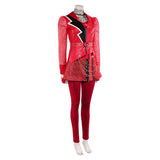 Descendants Red Women Red Leather Suit Cosplay Costume Halloween Carnival Party Suit