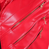 Descendants Red Women Red Leather Suit Cosplay Costume Halloween Carnival Party Suit