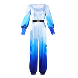 Descendants: Wicked Wonderland Chloe Charming Women Blue Jumpsuit Cosplay Costume Halloween Carnival Party Suit