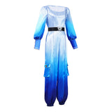 Descendants: Wicked Wonderland Chloe Charming Women Blue Jumpsuit Cosplay Costume Halloween Carnival Party Suit