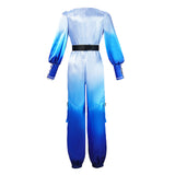 Descendants: Wicked Wonderland Chloe Charming Women Blue Jumpsuit Cosplay Costume Halloween Carnival Party Suit