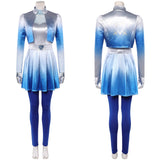 Descendants: Wicked Wonderland Chloe Women Blue Outfit Cosplay Costume Halloween Carnival Party Suit