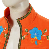 Descendants: Wicked Wonderland Luis Madrigal Embroidered Orange Vest Cosplay Costume Halloween Carnival Party Suit