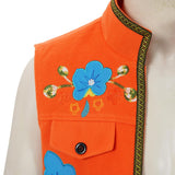 Descendants: Wicked Wonderland Luis Madrigal Embroidered Orange Vest Cosplay Costume Halloween Carnival Party Suit