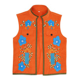 Descendants: Wicked Wonderland Luis Madrigal Embroidered Orange Vest Cosplay Costume Halloween Carnival Party Suit