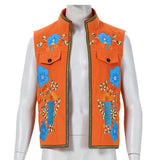 Descendants: Wicked Wonderland Luis Madrigal Embroidered Orange Vest Cosplay Costume Halloween Carnival Party Suit