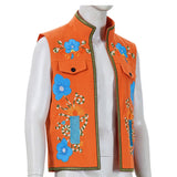 Descendants: Wicked Wonderland Luis Madrigal Embroidered Orange Vest Cosplay Costume Halloween Carnival Party Suit