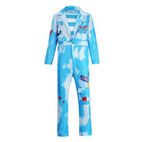 Descendants: Wicked Wonderland Mr. Smee Blue Outfit Cosplay Costume Halloween Carnival Party Suit