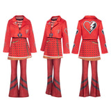 Descendants: Wicked Wonderland Red Kids Children Red Flared Pants Suit Cosplay Costume Halloween Carnival Party Suit