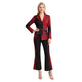 Descendants: Wicked Wonderland Red Women Red and Black Suit Cosplay Costume Halloween Carnival Party Suit