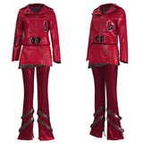 Descendants: Wicked Wonderland Red Women Red Heart-print Outfit Cosplay Costume Halloween Carnival Party Suit