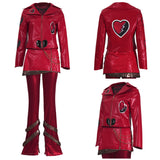 Descendants: Wicked Wonderland Red Women Red Heart-print Outfit Cosplay Costume Halloween Carnival Party Suit