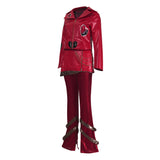 Descendants: Wicked Wonderland Red Women Red Heart-print Outfit Cosplay Costume Halloween Carnival Party Suit