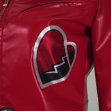 Descendants: Wicked Wonderland Red Women Red Heart-print Outfit Cosplay Costume Halloween Carnival Party Suit