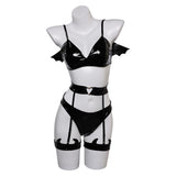 Devil Bat 3 Black Lingerie For Women Cosplay Costume Outfits Halloween Carnival Suit