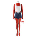 Dispatch Malevola Red Outfit Cosplay Costume Halloween Carnival Party Suit