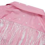 Dolly Parton Pink Fringe Set Cosplay Costume Halloween Carnival Party Suit