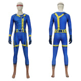 Doomsday Cyclops  Blue Jumpsuit Cosplay Costume Halloween Carnival Party Suit