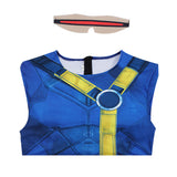 Doomsday Cyclops  Blue Jumpsuit Cosplay Costume Halloween Carnival Party Suit