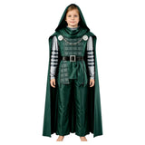 Doomsday Dr.Doom Kids Children Green Outfit Cosplay Costume Halloween Carnival Party Suit