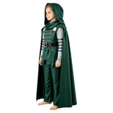 Doomsday Dr.Doom Kids Children Green Outfit Cosplay Costume Halloween Carnival Party Suit