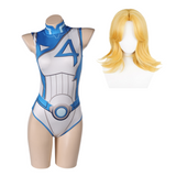 Susan Storm Invisible Woman Cosplay Costume Female Blue White Swimwear Halloween Carnival Suit
