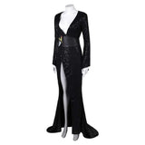 Elvira: Mistress of the Dark Elvira Sexy Beaded Black Dress Cosplay Costume Outfits Halloween Carnival Suit