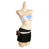 Fairy Tail Lucy Heartfilia Blue and White Love Set Cosplay Costume Outfits