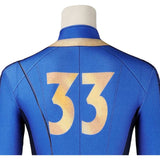 Fallout 2024 TV Vault 33 Vault Dweller Blue Printed Jumpsuit Cosplay Costume Outfits Halloween Carnival Suit