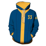 Fallout 2024 TV Vault 33 Vault Dweller Blue Pullover Hoodie Unisex Adult Cosplay Costume