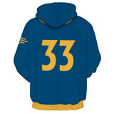 Fallout 2024 TV Vault 33 Vault Dweller Blue Pullover Hoodie Adult Cosplay Costume