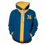 Fallout 2024 TV Vault 76 Vault Dweller Blue Pullover Hoodie Unisex Adult Cosplay Costume