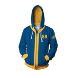 Fallout 2024 TV Vault 88 Vault Dweller Blue Zip Up Hoodie Adult Cosplay Costume