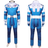 Human Torch Cosplay Costume Blue Outfit For Adult Man Halloween Carnival Suit