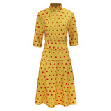 Fantastic Mr.Fox Mrs Fox Yellow Cosplay Dress For Adult Female Halloween Carnival Party Suit