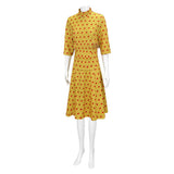 Fantastic Mr.Fox Mrs Fox Yellow Cosplay Dress For Adult Female Halloween Carnival Party Suit