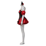 Female Red and Black Clown Suit Dress Cosplay Costume Halloween Carnival Party Suit