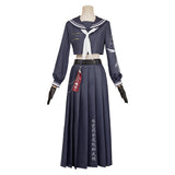 Final Fantasy Cosplay Costume Aerith Seventh High Team Cetra Uniform Dark Blue Suit For Adult Female Halloween Carnival Suit