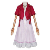 Final Fantasy Aerith Gainsborough Classic Red Coat Set Cosplay Costume Halloween Carnival Party Suit