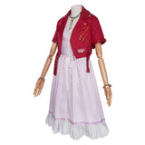 Final Fantasy Aerith Gainsborough Classic Red Coat Set Cosplay Costume Halloween Carnival Party Suit