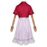 Final Fantasy Aerith Gainsborough Classic Red Coat Set Cosplay Costume Halloween Carnival Party Suit