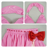 Final Fantasy Aerith Women Pink Swimsuit Cosplay Costume Halloween Carnival Party Suit