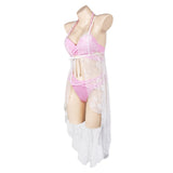 Final Fantasy VII Aerith Gainsborough Original Pink Bikini Swimsuit Swimwear Cosplay Costume Outfits