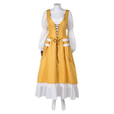 Final Fantasy VII Aerith Gainsborough Yellow Dress Set Cosplay Costume Outfits Halloween Carnival Suit