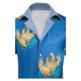 Final Fantasy VII Cloud Chocobo Printed Blue Beach Shirt Cosplay Costume Outfits Halloween Carnival Suit