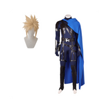 Final Fantasy VII Rebirth Cloud Strife Blue and Black Combat Suit Set Cosplay Costume Outfits Halloween Carnival Suit