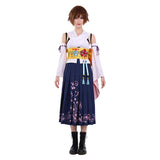 Final Fantasy Yuna Women White Kimono Cosplay Costume Halloween Carnival Party Suit