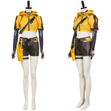 FragPunk Costume Hollowpoint Cosplay Yellow Suit For Adult Female Halloween Carnival Suit