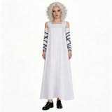 Frankenstein Elizabeth White Dress Cosplay Costume Halloween Carnival Party Suit